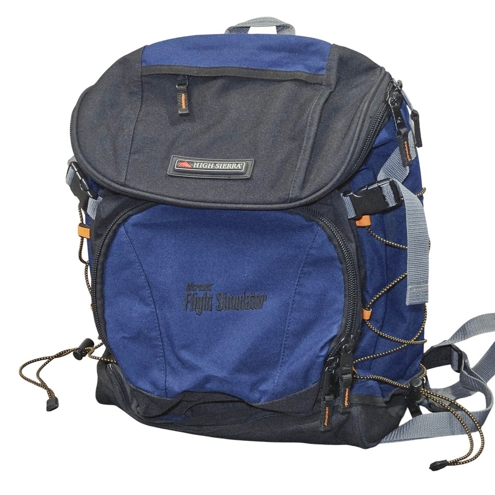 Microsoft Flight Simulator Backpack High Sierra Blue Techwear Travel Bag Y2K PC‎